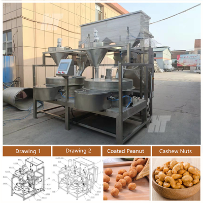 SUS304 Automatische Pinda Coating Machine Hoge productiviteit Moer Coating Apparatuur