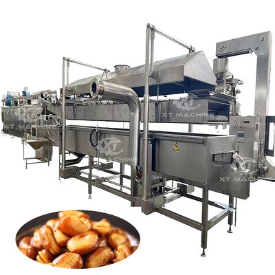 Goede prijs. Industrial Continuous Fryer Machine PLC Control 304 Stainless Steel Food Fryer for Peanuts Beans Fish Full-Auto Frying Machine online