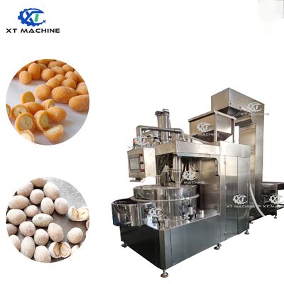 Goede prijs. PLC Controlled Coating Machine for Dough Peanuts/Flavored Coffee Beans/Nuts High-Speed Spinning Automatic Batch Coating Machine online