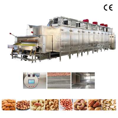 Grote capaciteit Continuous Nuts Roaster met verstelbare vervoerssnelheid voor elektrische en gasverwarming