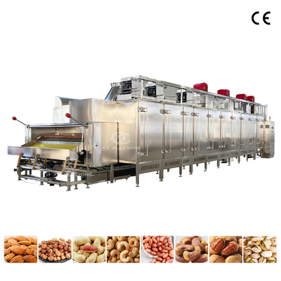 PLC Intelligent Control Continuous Nuts Roaster Gemaakt van 304 roestvrij staal Veilig Hygiënisch Eenvoudige structuur