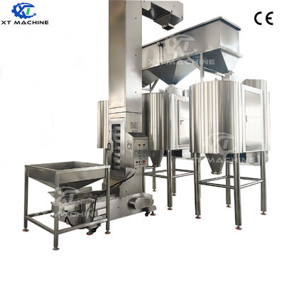Goede prijs. Volautomatische pinda-/pistache-/hazelnootluchtblancheermachine met 98% efficiëntie en 1000 kg/u capaciteit voor industriële verwerking online