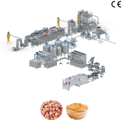 Volledig automatische productielijn voor pindakaas/cashewnotenboter/pistaciomboter 200-2000 kg/uur en PLC-besturing