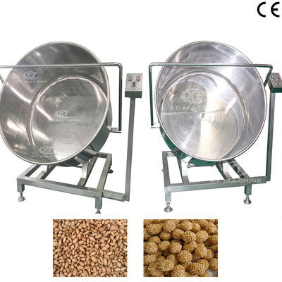Goede prijs. 35-40 kg/partij Peanut Batch Coating Machine met SUS304 roterende coating apparatuur en automatisch tillen online