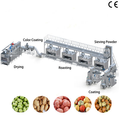 Goede prijs. 500-1000 kg/uur Capaciteit roestvrij staal voedselkwaliteit noten coating and baking Productielijn met PLC control panel Food roasting processing plant online