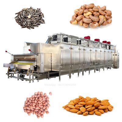 Goede prijs. Continue Notenoven met PLC-besturing Roestvrij Staal Voedselkwaliteit en 2000 kg/u Capaciteit voor het maken van gezouten pinda's online
