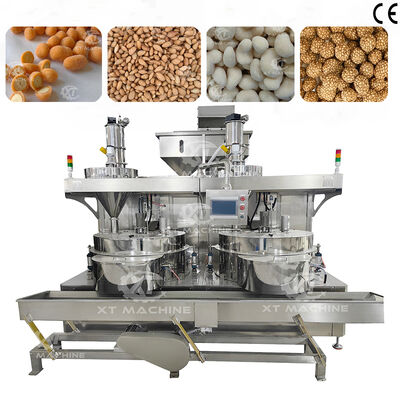 600-800 kg/uur PLC-controle Peanut Cashew Nuts Coating Machine voor uniforme coating van noten snacks