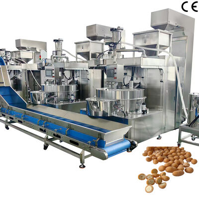 500 kg/uur-600 kg/uur Automatische machine voor het maken van pindakaas met overkapping Machine voor het coachen van noten van roestvrij staal