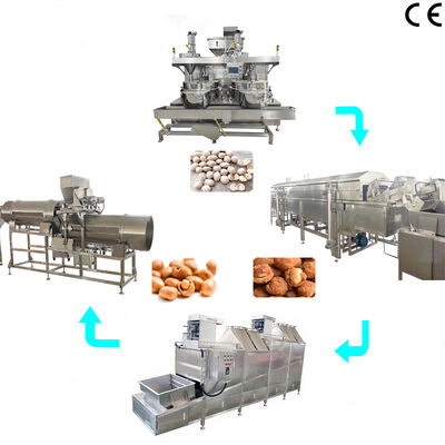 Industriële snacks voedsel gecoate bakmachine voor hoge productie gekruide noten coating en bakproductielijn