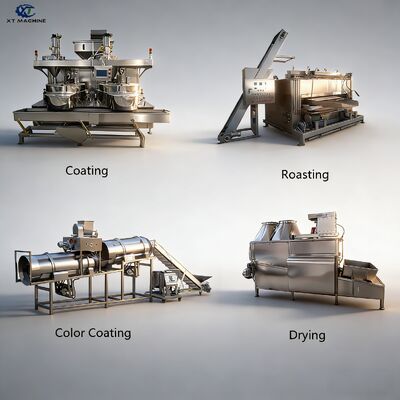 Goede prijs. 500-1000 kg/h SUS304 Peanut Coating Machine met Siemens PLC voor notenverwerkingslijn online