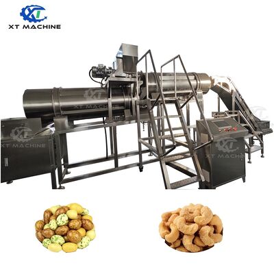 Goede prijs. SUS304 Roestvrij staal dubbelrol aromatiseringsmachine met automatisch ontladingssysteem voor het maken van beklede noten (pinda's/bonen/cachew) en snacks online