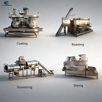 500-1000 kg/h SUS304 Peanut Coating Machine met Siemens PLC voor notenverwerkingslijn