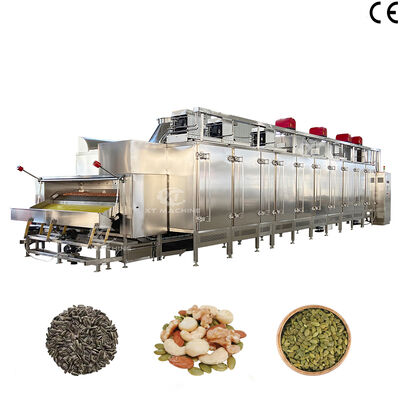 Goede prijs. Gordeltype continue roostermachine voor pinda's met 500 kg/uur commerciële bakoven PLC-besturing voor voedselverwerking online
