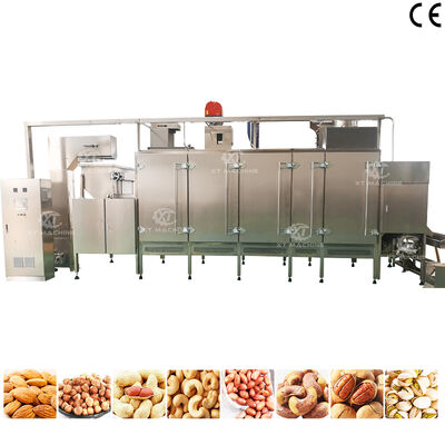 SUS304 Continue Noten Brander Cashewnoten Japanse Pinda Rooster Machine met PLC Controle voor Commercieel Gebruik