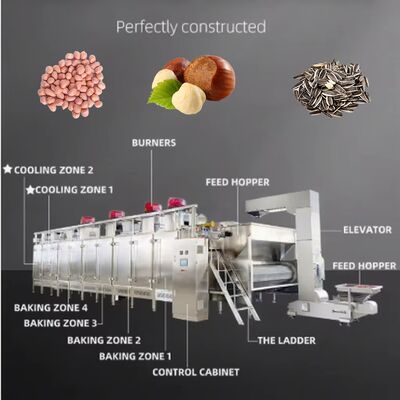 Goede prijs. Máquina de Torrefação Contínua de Amendoim op Aço Inoxidável (SUS304) met Controle PLC en Capaciteit van 300 tot 5000 kg – Torrador voor Castanhas, Sementes, Pistaches en Amêndoas online
