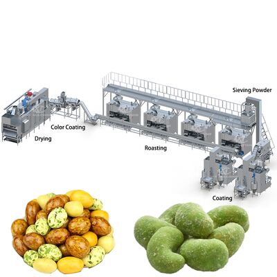 Industriële Pinda Burger Machine Lijn Vis Huid Pinda's/Krokante Gecoate Pinda Productielijn