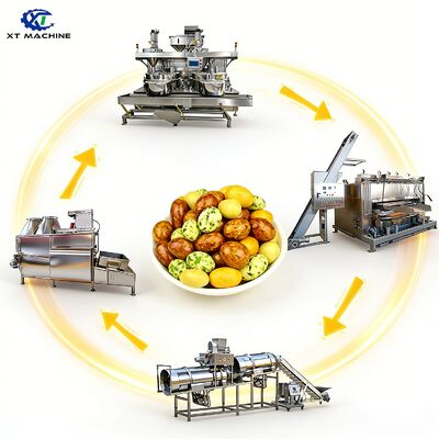 500-1000 kg/uur Vermogen SUS304 Machine voor het coachen van noten voor levensmiddelen met PLC-besturing voor de verwerking van noten