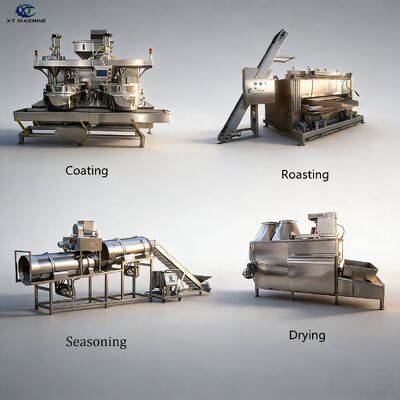 500-1000 kg/uur SUS304 Peanut Coating Machine met PLC voor Nuts Processing Line/Broad Beans/Rose Peanuts/Coconut Cashew