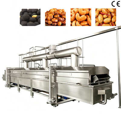 Volledig automatische voedselkwaliteit het riem type Continuous Nuts Frying Machine Coated Peanut Frying Machine Met CE-certificering