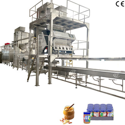 Goede prijs. Volledig geautomatiseerde pindakaas Mandelboter Productielijn Nootbotermachine met PLC-besturing 2000kg/h Capaciteit online
