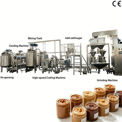 Goede prijs. 500kg/u-2000kg/u Productielijn voor pindakaas/cashewnotenboter/pistachenotenboter met SS304 Materiaal Notenboter Verwerkingsapparatuur online