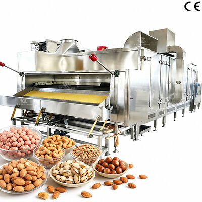 Aanpasbaar 300 kg/h-1000 kg/h Continuous Belt Type Nuts Roasting Machine Commerciële bakoven met PLC-besturingspaneel