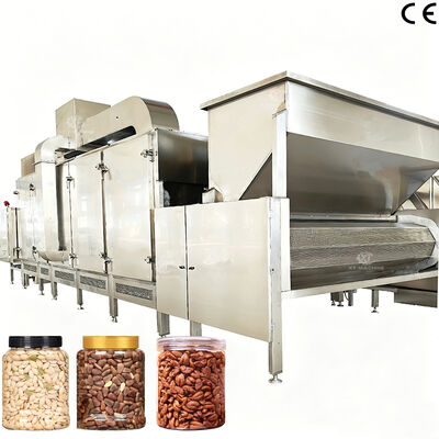 Goede prijs. 300 kg/uur-500 kg/uur Multifunktioneel Continuous Nuts Roasting Machine Cashew nut Roaster met PLC Control voor Nuts Baking online