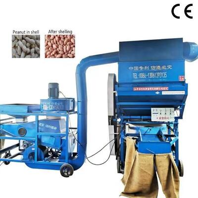 Fabriekslevering 2000kg/u Hoge Schilferingsgraad Koolstofstaal Pinda Dopmachine Industriële Pinda Dopapparatuur OEM Beschikbaar